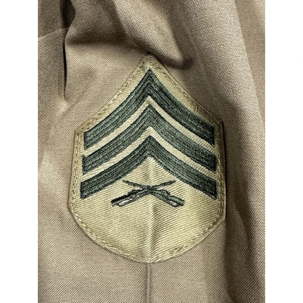Vintage USMC Creighton Uniform Khaki Shirt Military Short Sleeve‎ Sz 12 Women's